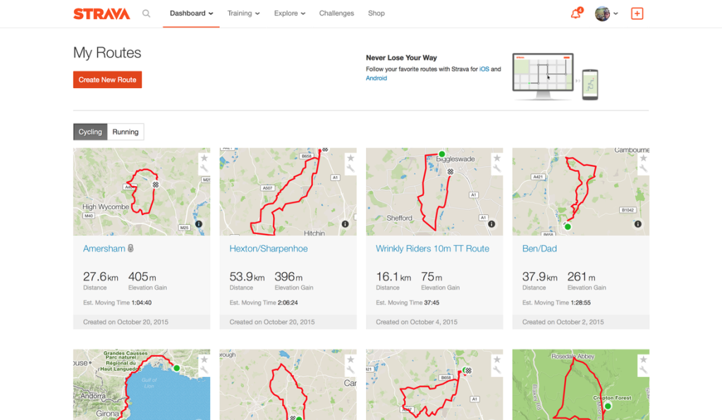 9 Steps To Creating Routes Using Strava - Create New Route