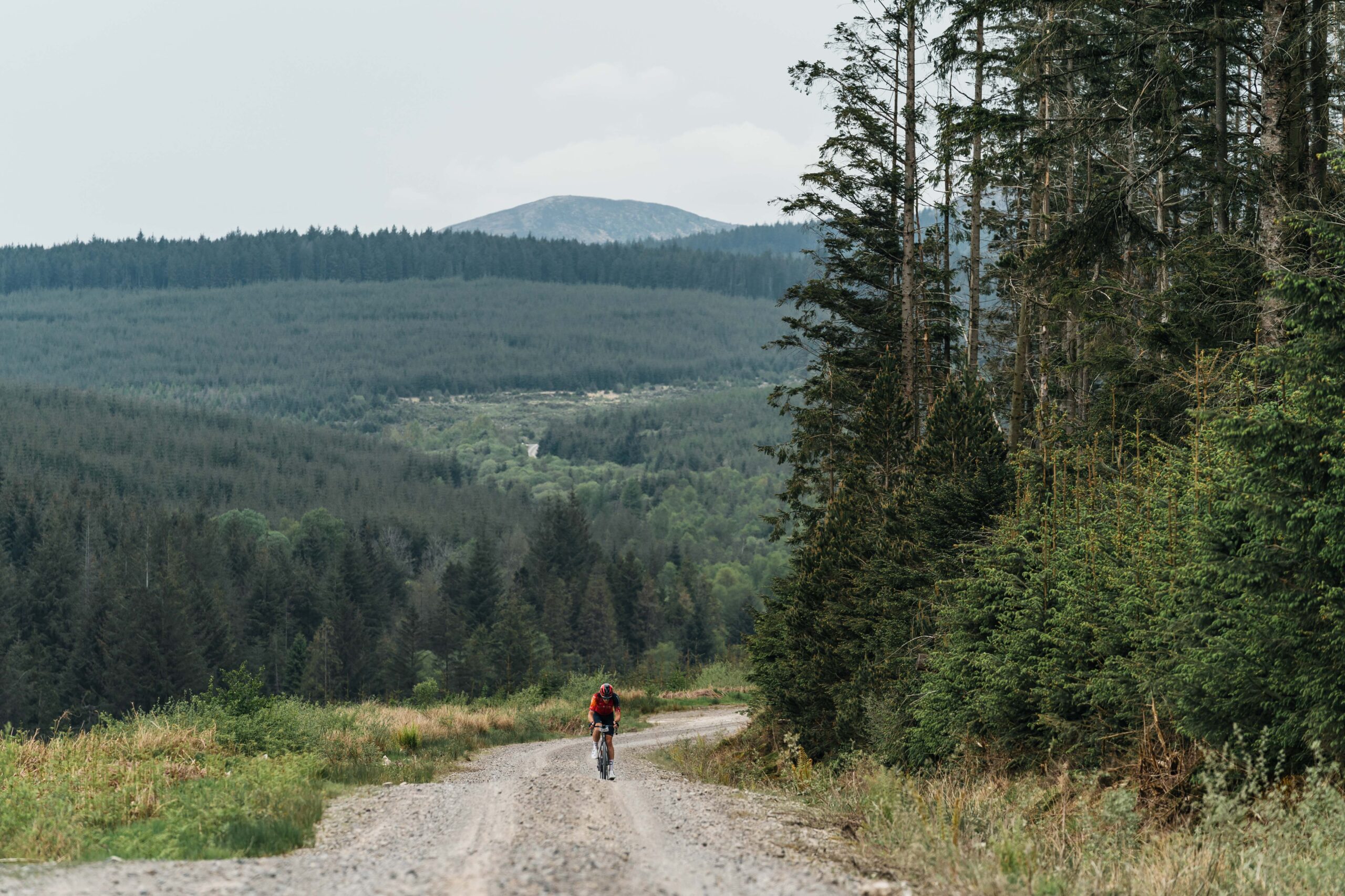 Connor Swift riding a Gravel bike